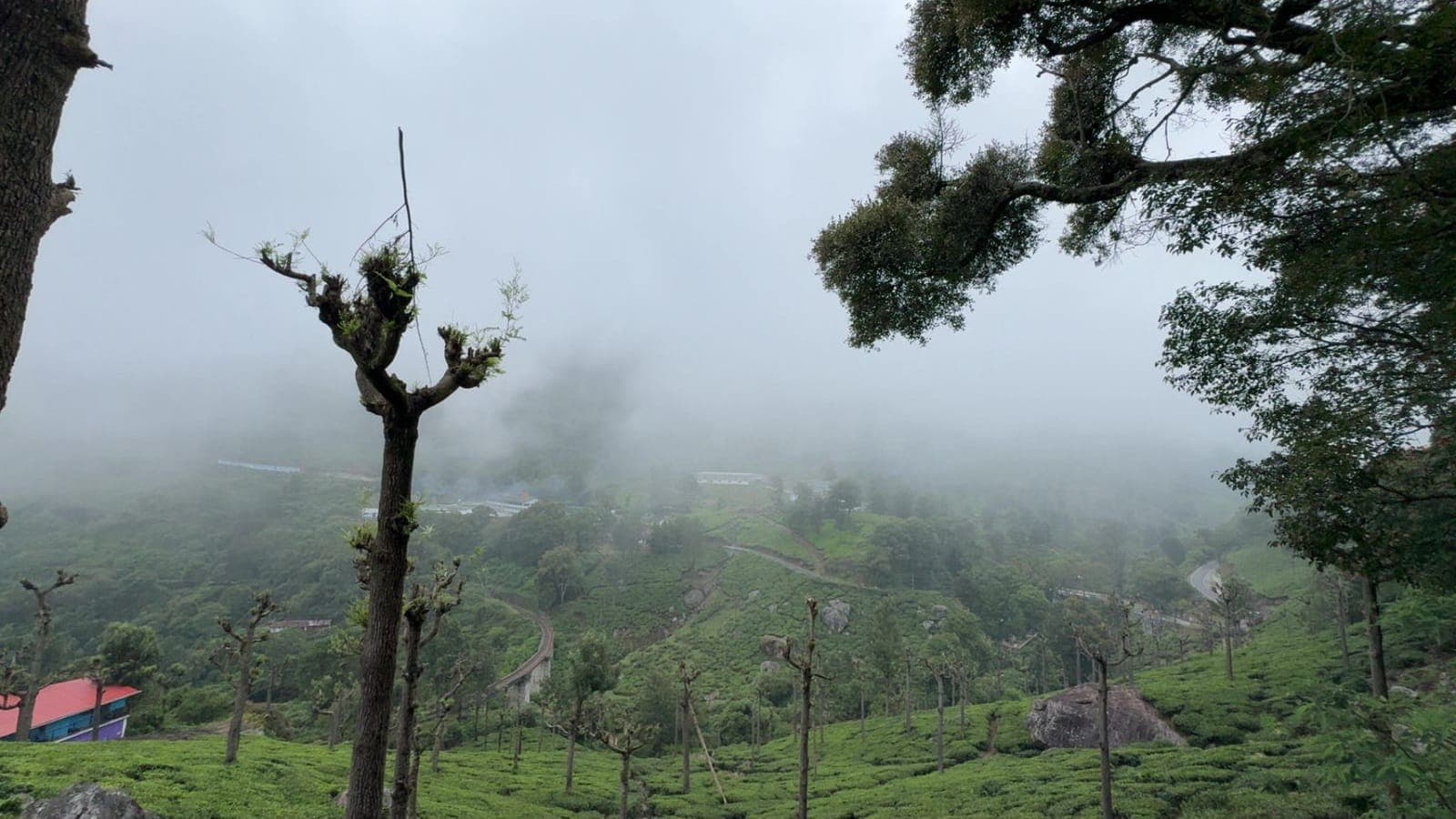 Ghat roads and Nilgiri Mountain Railway route leading to Ooty